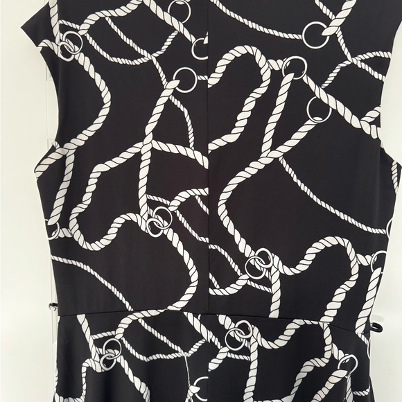 Black and White Rope Pattern Dress Sz 14 - Picture 4 of 8